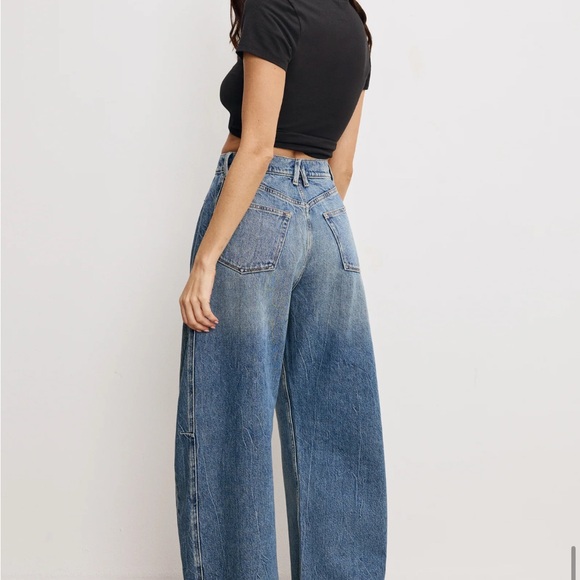 NWT Good American Good Extreme Barrel Jeans Size: 8 / 29 - Picture 8 of 9